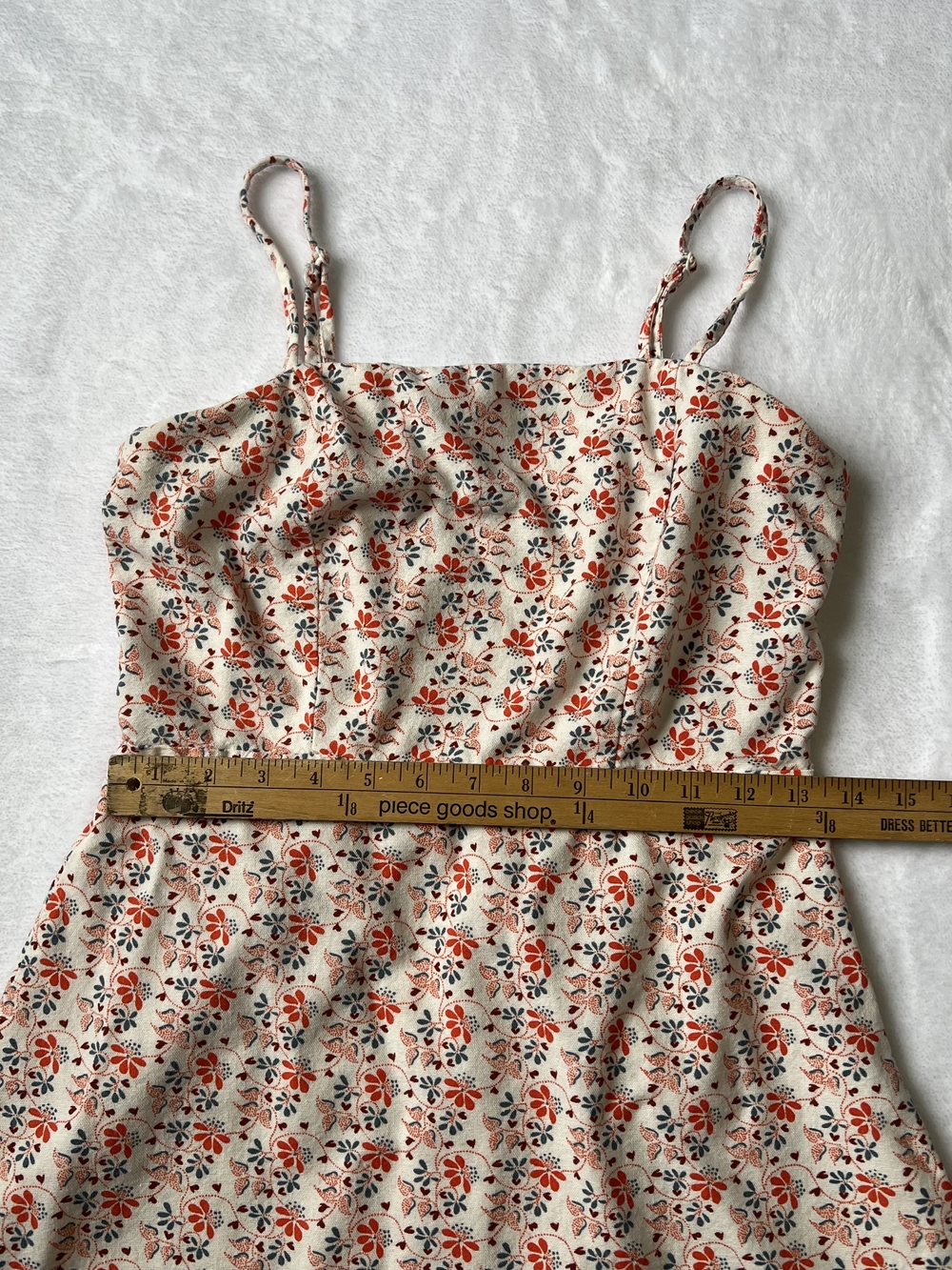 Cotton On Cream Mini Dress with Red & Blue Floral Print - Picture 5 of 5